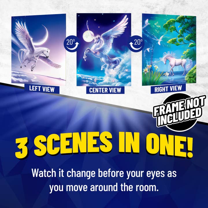 Lentics - Wholesale Poster - Unicorn & Pegasus 3D Lenticular Poster Print Wall Art Decor