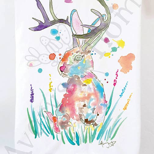Jackalope Mountain Tea Towel for wholesale by Avery's Home