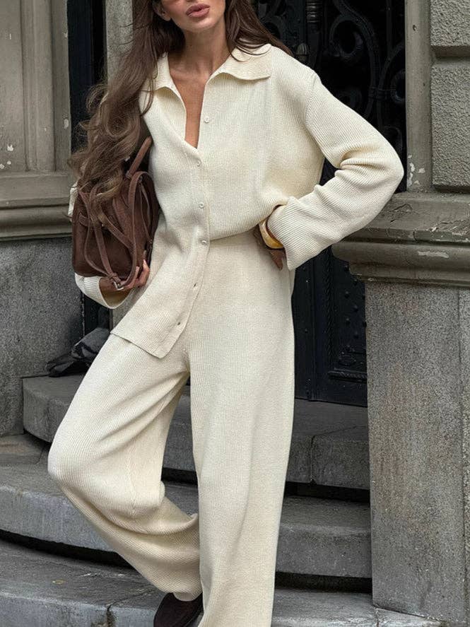 alberalkirk - Venta al por mayor Conjuntos de top y pantalón (NO para estar en casa) - Mujer - Conjunto de Punto Relajado para Mujer Varios Colores N5A3403