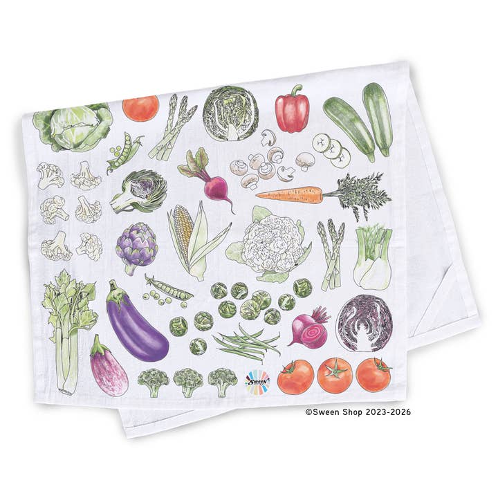 Vegetables Tea Towel - 100% Premium Cotton Kitchen Towel for wholesale by Sween Shop