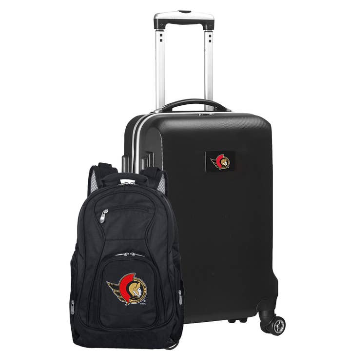 NHL Ottawa Senators Deluxe 2 Piece Backpack & Carry-On Set for wholesale by Mojo Licensing