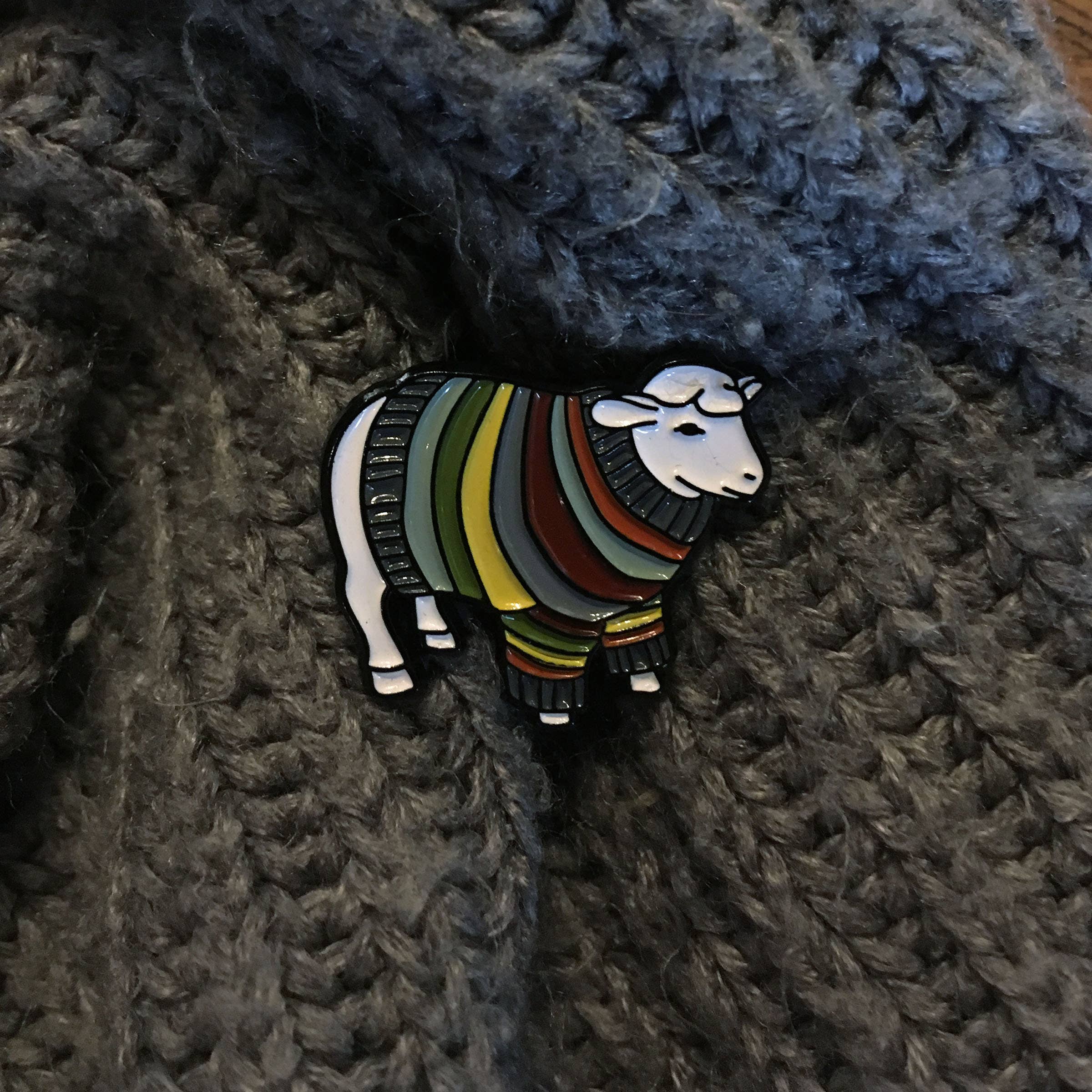 Green Bird Press - Wholesale Lapel Pin/Button - Sheep Sweater Enamel Pin1