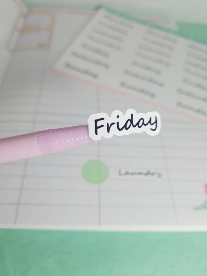 Simple text days of the week for wholesale by River Crescent Crafts