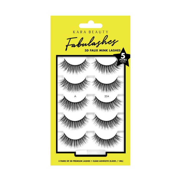 Kara Beauty - Wholesale False/Fake Eyelashes - FABULASHES Multi-Pack 3D Faux Mink Lashes - Style KA5204
