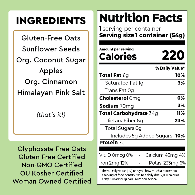 Mylk Labs - Wholesale Oats - Nut-Free Apple Cinnamon Oatmeal Cup3