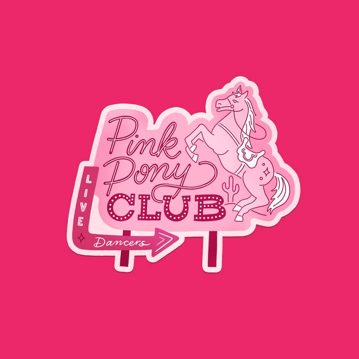 A Fink & Ink - Wholesale Sticker - Pink Pony Club Vintage Sign Vinyl Sticker