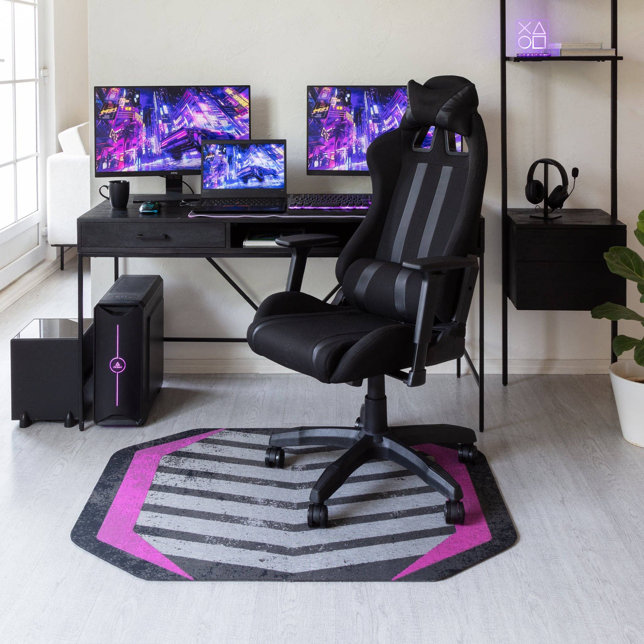Anji Mountain - Wholesale Floor Mat - Prizm Purple Gaming Rug'd Chair Mat™2