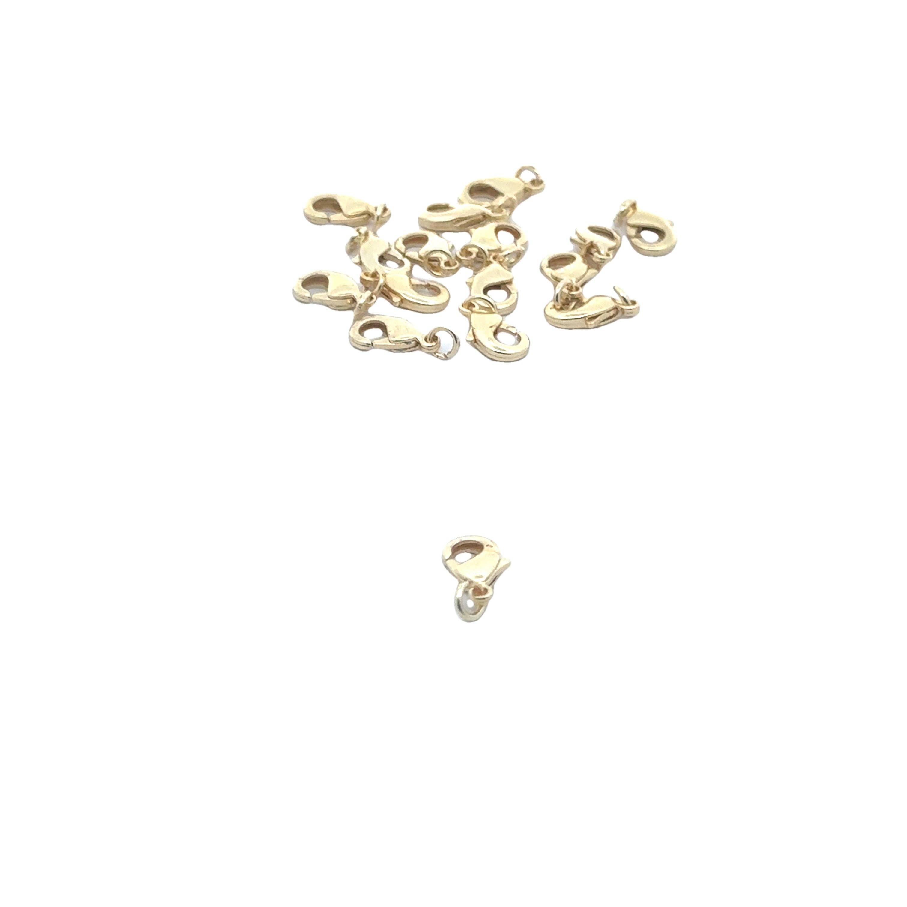 Purity Beads - Wholesale Clasp - Gold  Finish Lobster Claw Clasps With Jump ring  20 pcs in pack  Size :10mmX6mm #CL50BMGO1