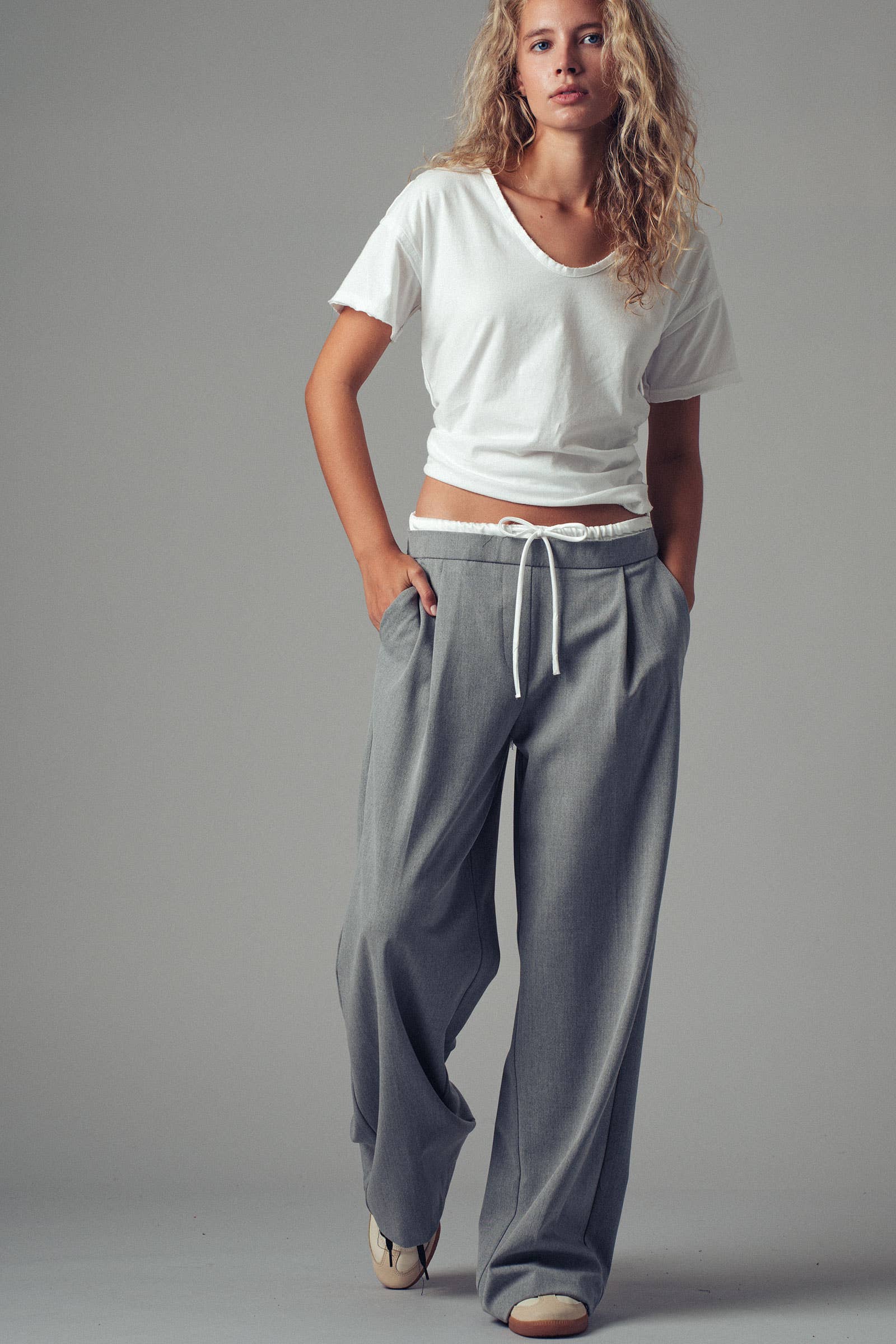 Urban Daizy - Wholesale Pants - Women's - Relaxed Wide-Leg Drawstring Trousers15