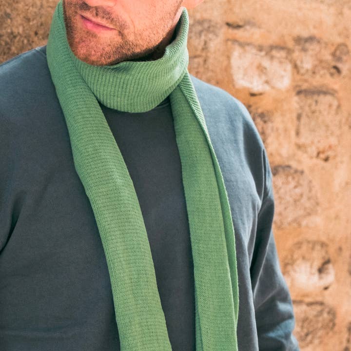 VERTICAL L'ACCESSOIRE - Wholesale Scarf - Women's - Green wool and acrylic scarf3