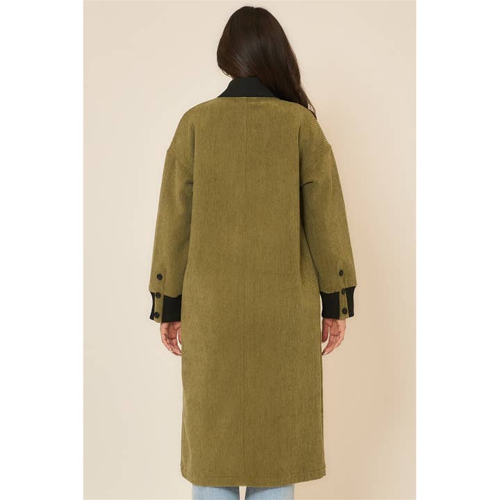 Cozy Casual, Inc. - Wholesale Coat - Women's - Corduroy Button Up Long Coat 1