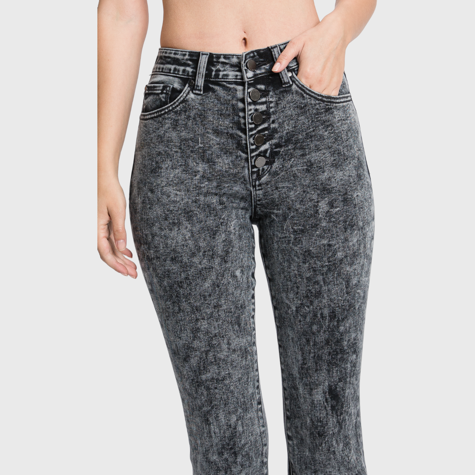 Petra153 - Vente Jean – femme - P226EFH-BA. BOUTONNÉ EN SUPER HAUTE TAILLE, STRETCH EXTREME FLARE10