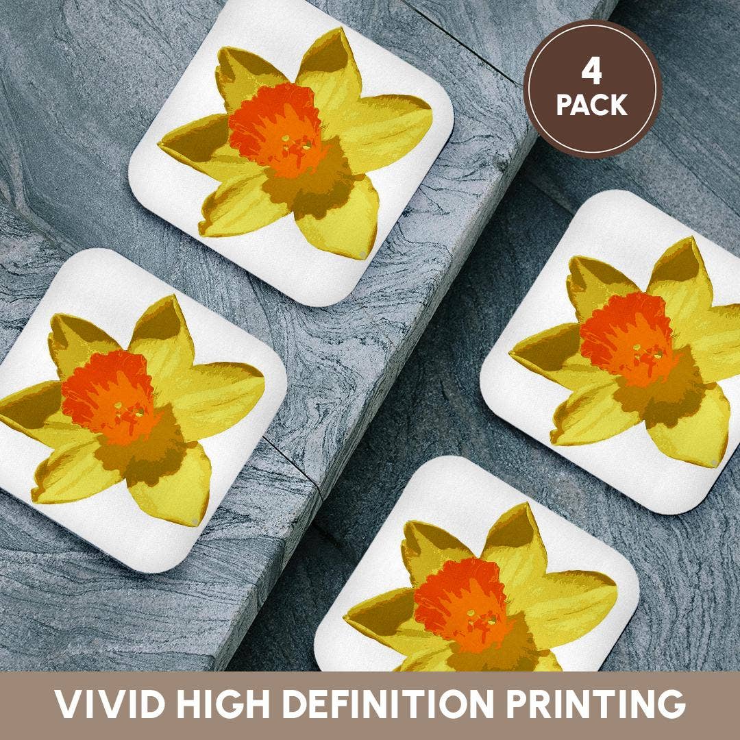 3dRose – Großhandel Untersetzer – 3dRose, Frühlings-Narzissen-Vektor isoliert, Untersetzer12