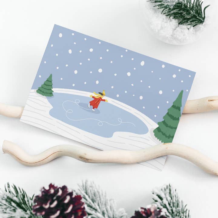 Ice Dancer julekort for engroshandel hos Penrith Stationers