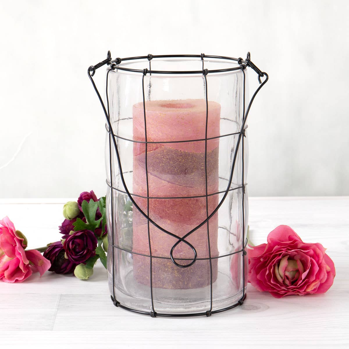 Willow Group - Wholesale Vase - RD WIRE/GLASS VASE DH **MM12**2