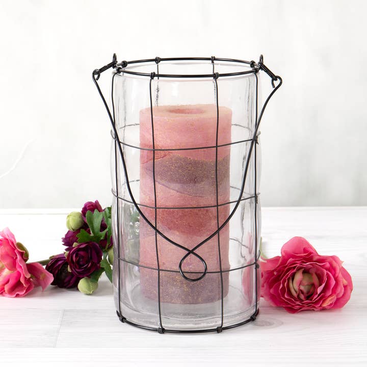 Willow Group - Wholesale Vase - RD WIRE/GLASS VASE DH **MM12**2