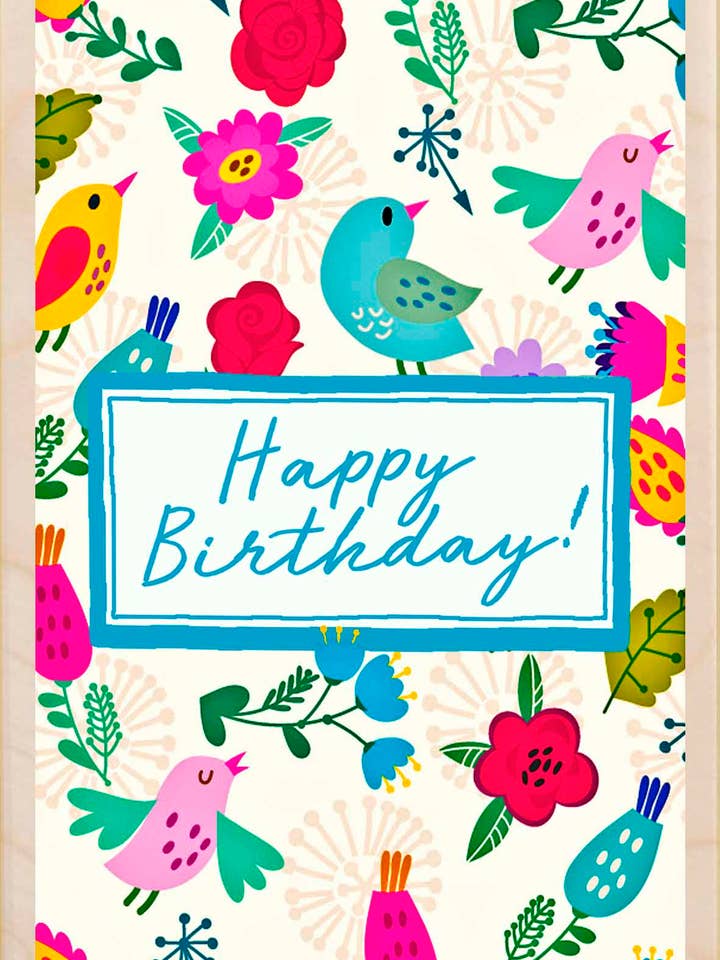 Alles Gute zum Geburtstag - Umweltfreundliche Geburtstagskarte für den Großhandel von THE WOODEN POSTCARD COMPANY