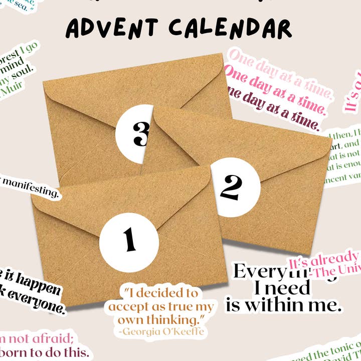 Positive Affirmation Advent Calendar Sticker Set for wholesale by Studio Katie