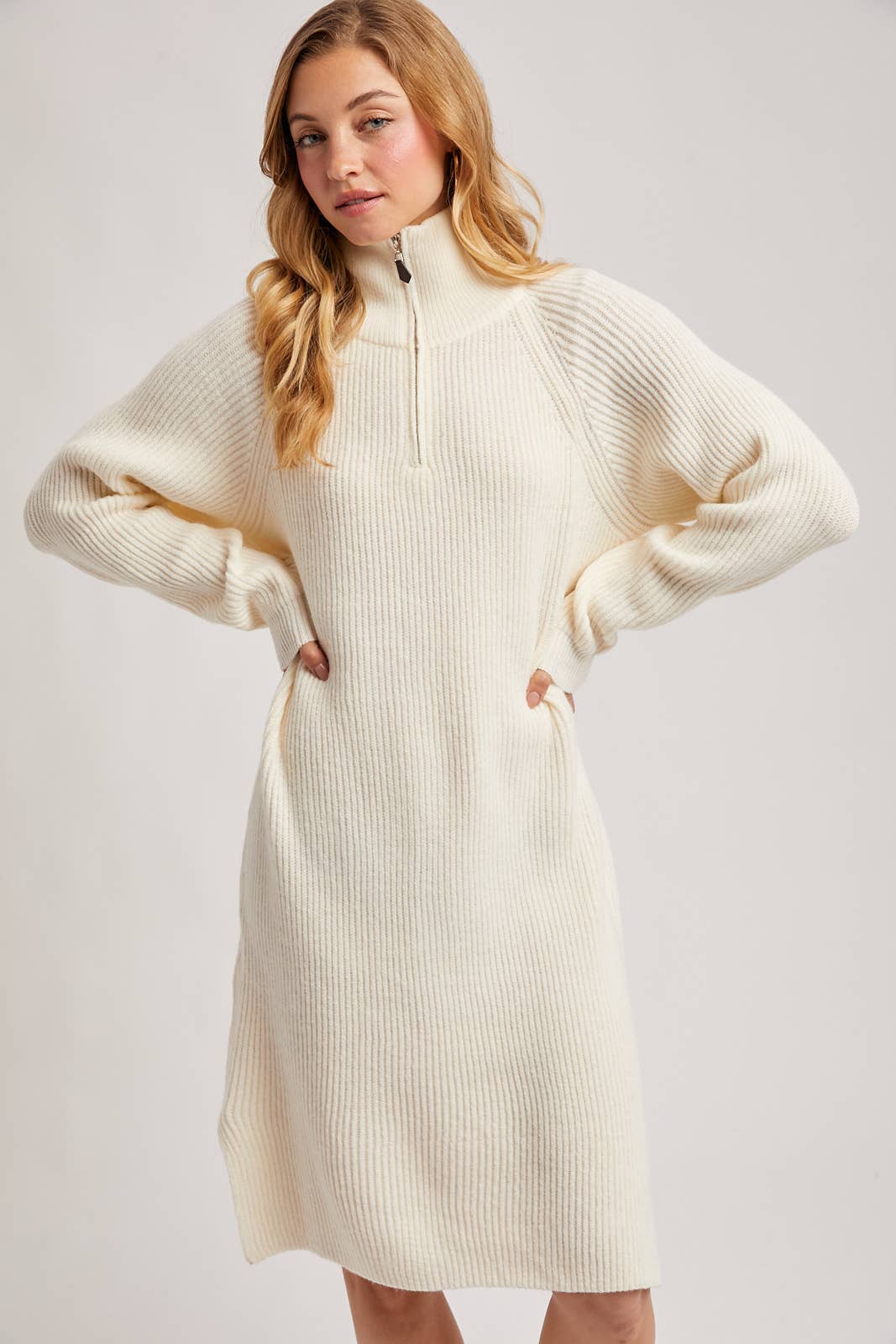 Bluivy - Wholesale Dress - Women's - QUARTER ZIP SWEATER DRESS18