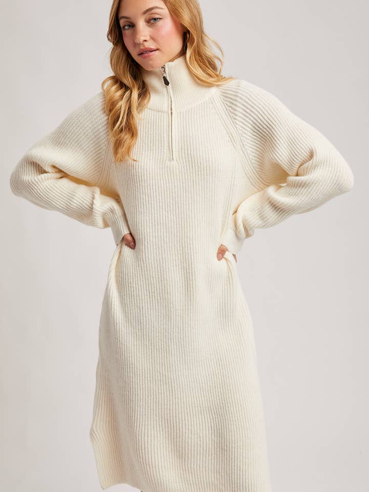 Bluivy - Wholesale Dress - Women's - QUARTER ZIP SWEATER DRESS18