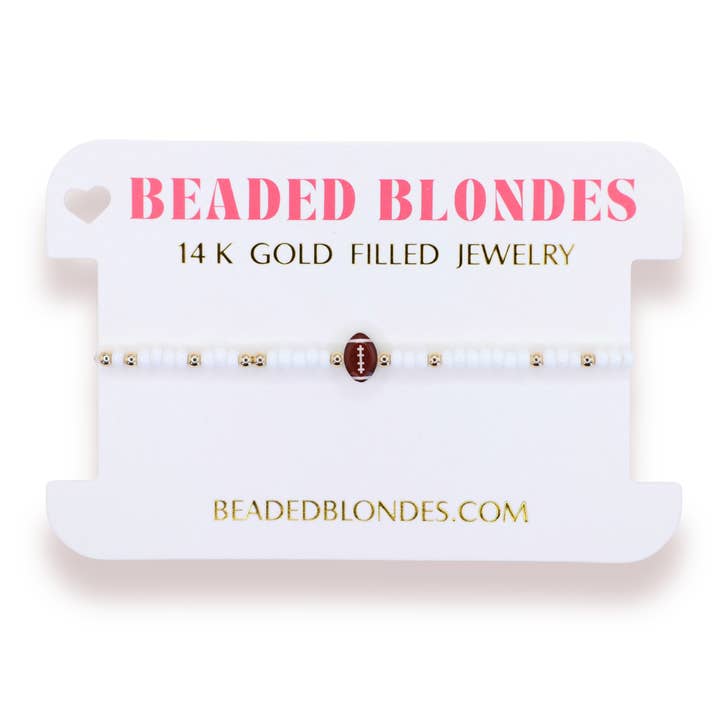 Fodboldarmbånd på farve for engroshandel hos Beaded Blondes