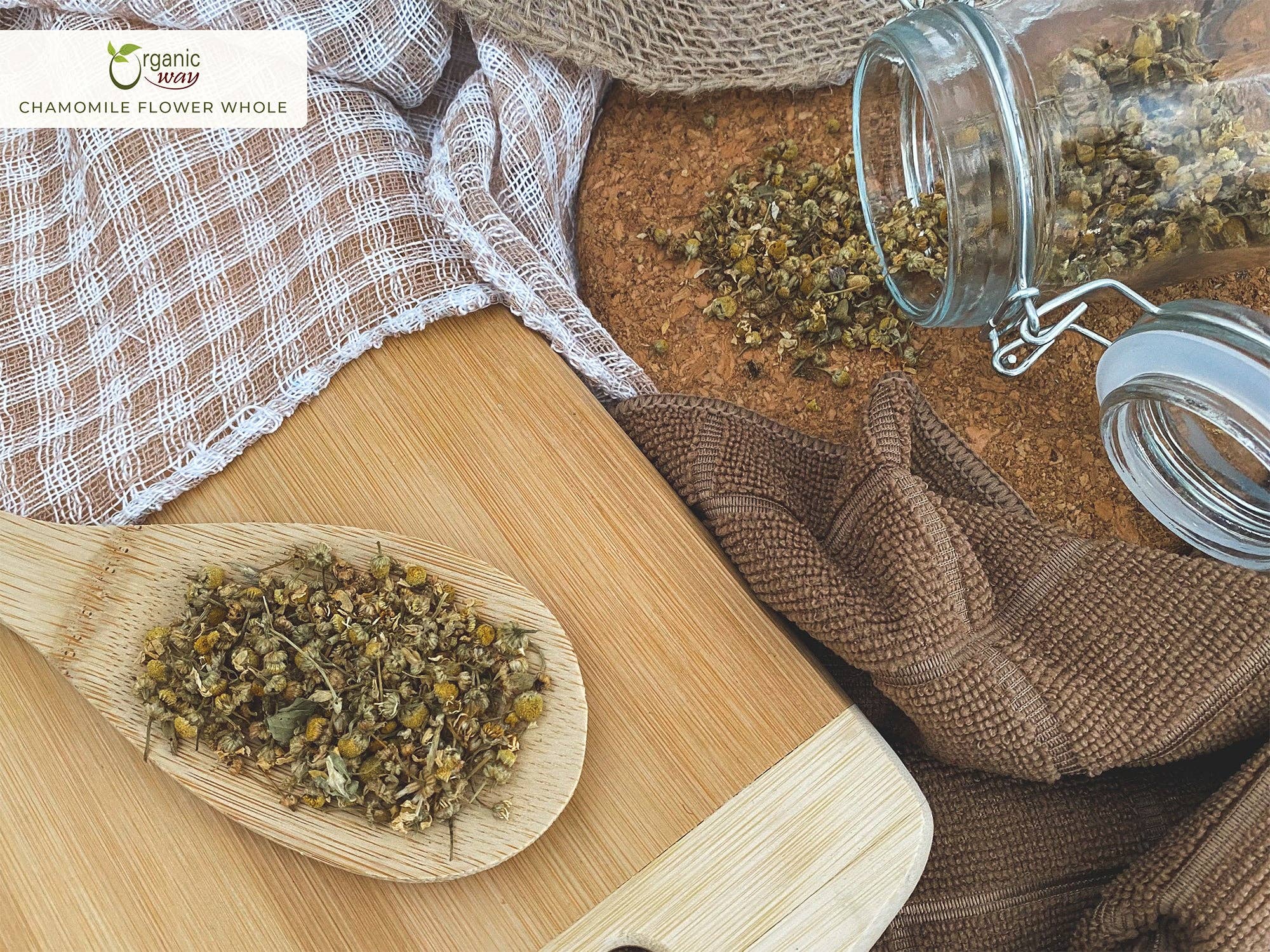 Organic Way LLC – Großhandel Loser Tee – Ganzblüten der Kamille (Matricaria chamomilla) – Kräutertee | Europäische Wildsammlung | Koscher & USDA-zertifiziert | Vegan, Ohne Gentechnik & Glutenfrei | 100 % Rohware aus Albanien6