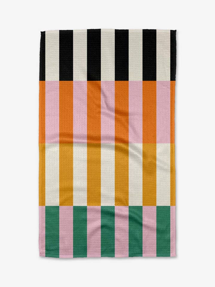 Stacked Stripes Tea Towel for wholesale by Geometry