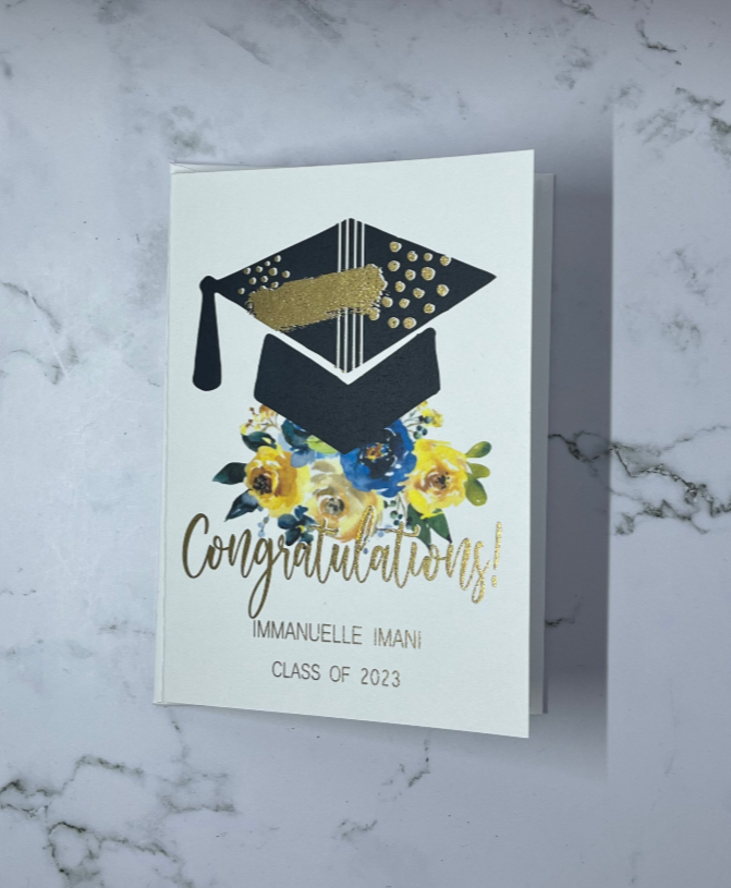 D. Johnson & Co Greetings - Wholesale Graduation Card - Floral Cap Grad Card3