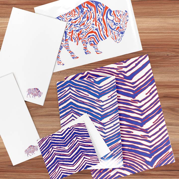 Buffalo Design And Printing - Wholesale Stationery/Notecard Set - Zubaz Buffalo Stationery Gift Set