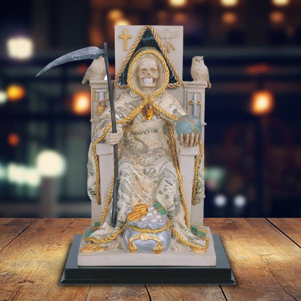 10"H Santa Muerte with Money Robe Figurine Home Decor Gifts for wholesale by FC Design