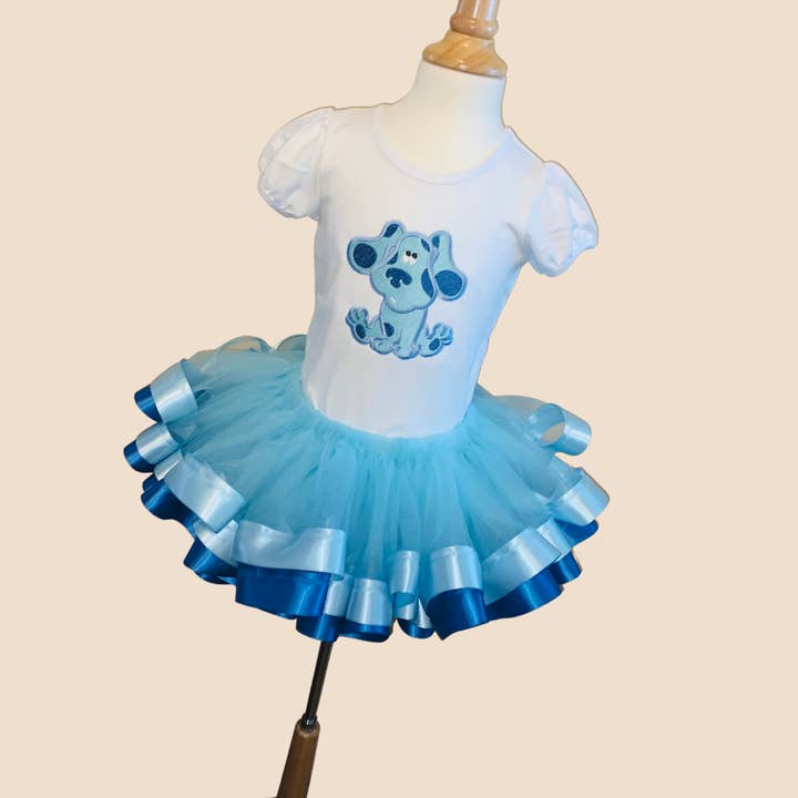 Blå Dubbelband Kantad Tyllkjol för wholesale av Dukes Designs & Creations