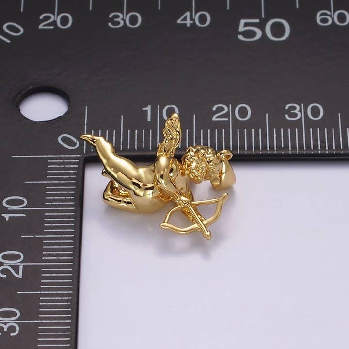Aim Eternal - Wholesale Individual charm/pendant - 14K Gold Filled 23mm Cherub Baby Angel Mini Pendant in Gold & Silver | N1268 N12693