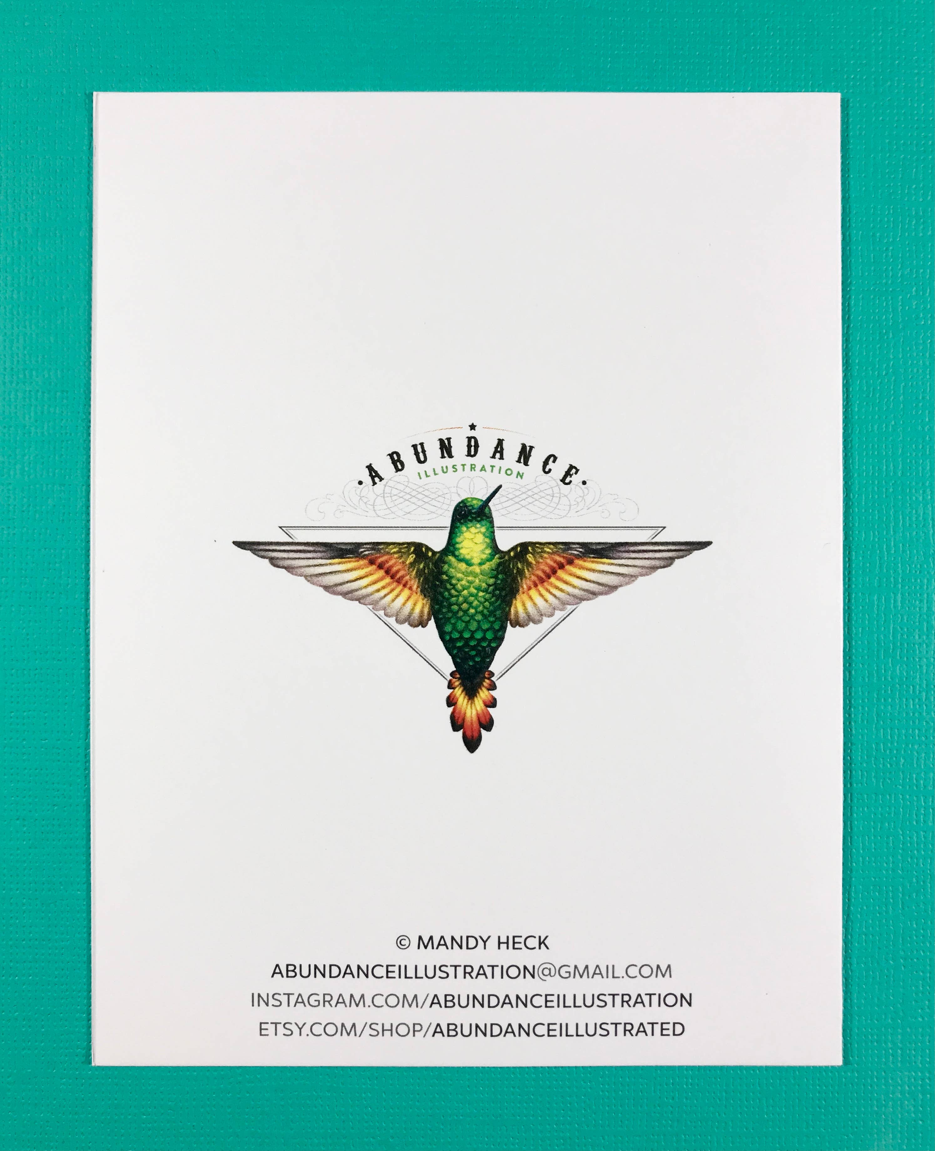 Abundance Illustration - Wholesale Everyday Greeting Card - A2 size flower bear greeting card (blank inside)2