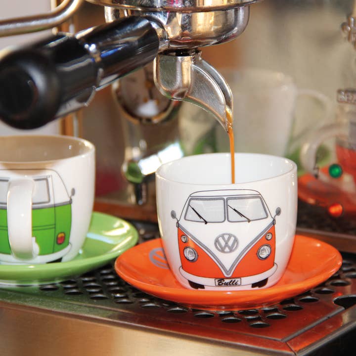 VW Collection by BRISA - Wholesale Coffee/Tea Cup - VW T1 Bus Espresso Cup 4-pc Set 100ml - Front/4 Colors
