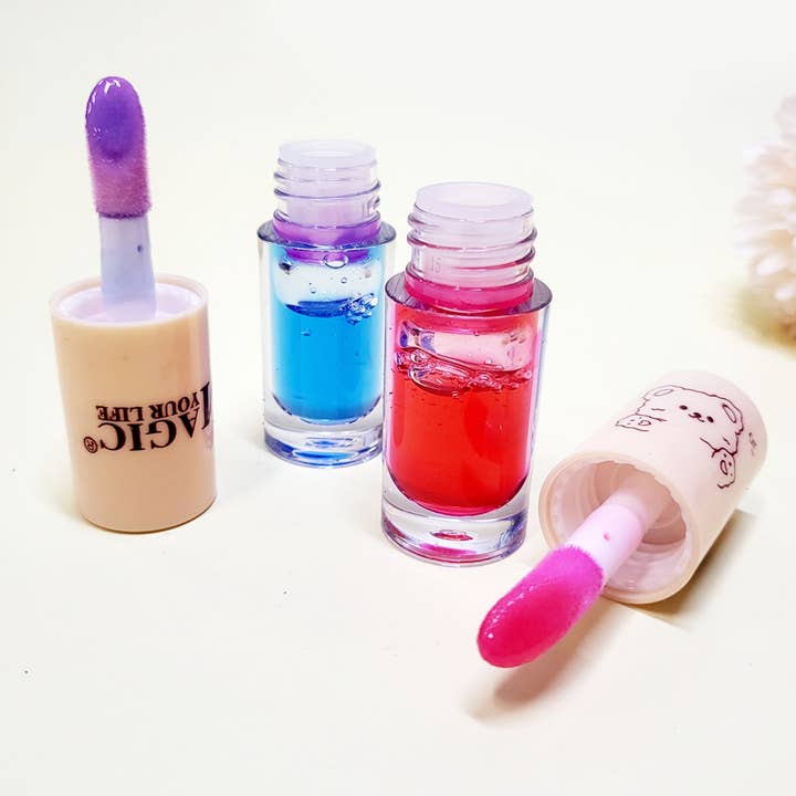 Assorted Color 24 pcs Bear Theme Lip Oil for wholesale on Faire