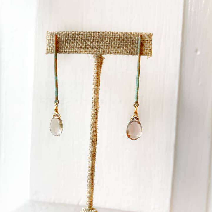 Rage Gems & Jewelry - Wholesale Dangle Earrings - Patina & Smoky Topaz Stick Earrings1