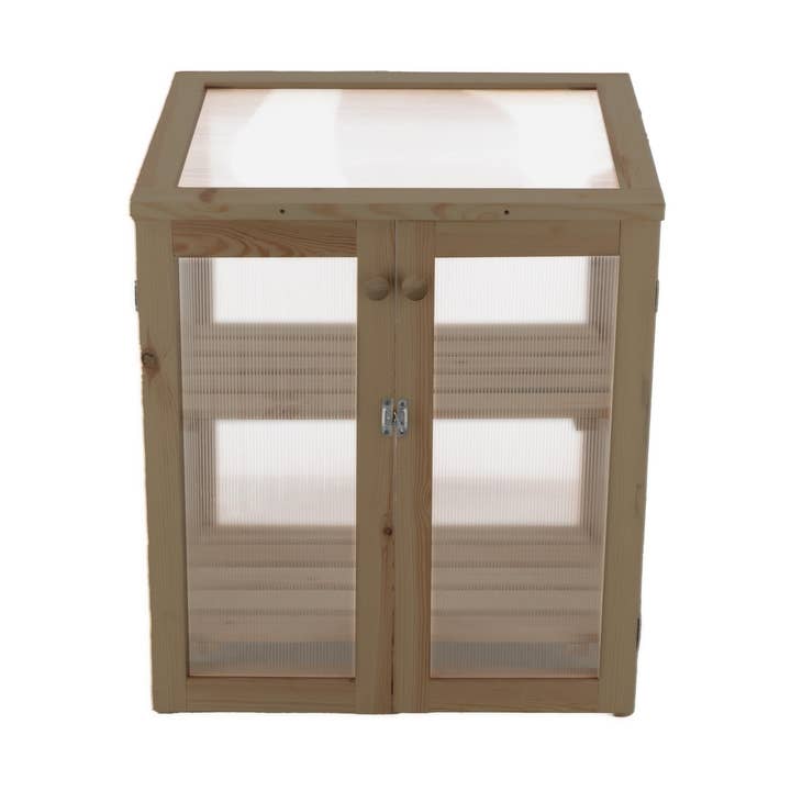 Greenhouse, Wood/Glass, Brown - Small for wholesale by Esschert Design USA