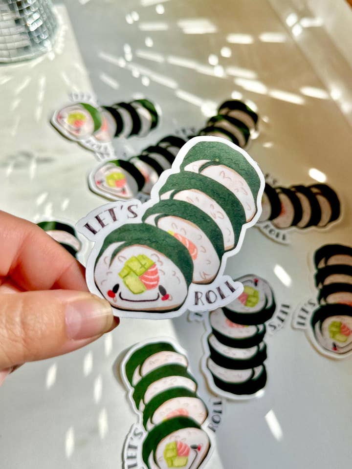 Adesivo Cute Kawaii Sushi, Decalque Impermeável em Vinil por atacado de BriPrice Artistry