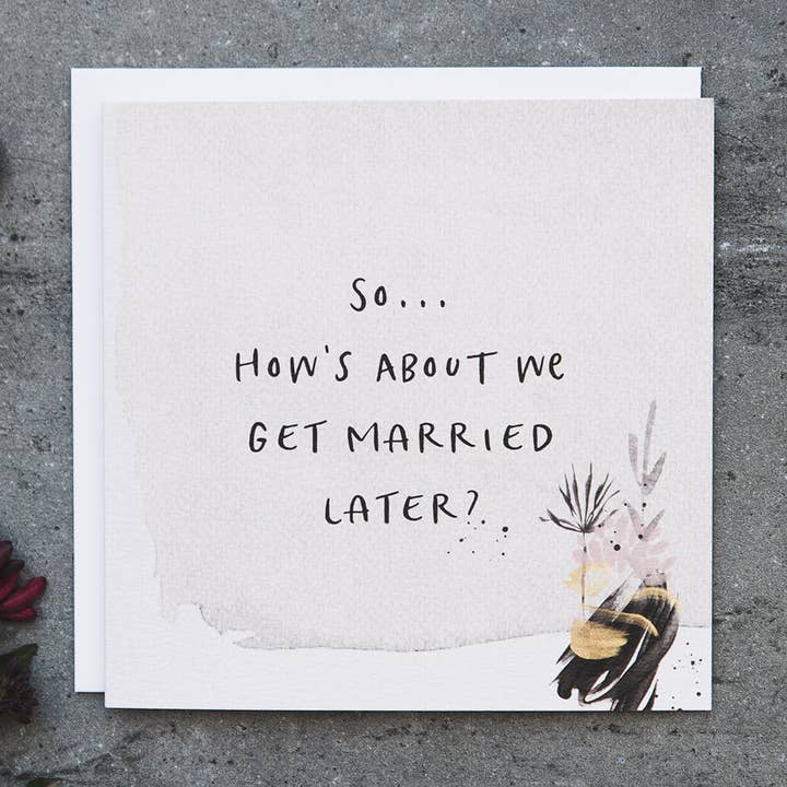 'Get Married Later?' Funny Wedding Day Card for wholesale by I am Nat Ltd