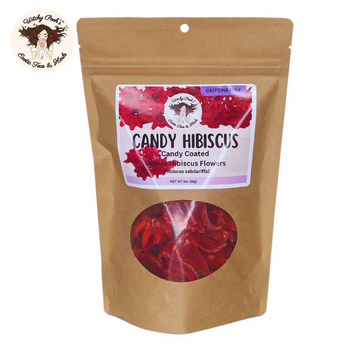 Witchy Pooh's Exotic Teas & Herbs - Wholesale Fruit Snacks - Witchy Pooh's Candy Hibiscus - Candy Coated Whole Hibiscus8