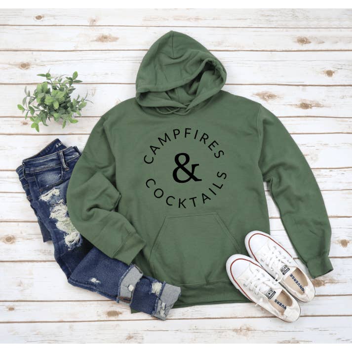 Moletom com capuz de fogueiras e coquetéis por atacado de rustikcreation