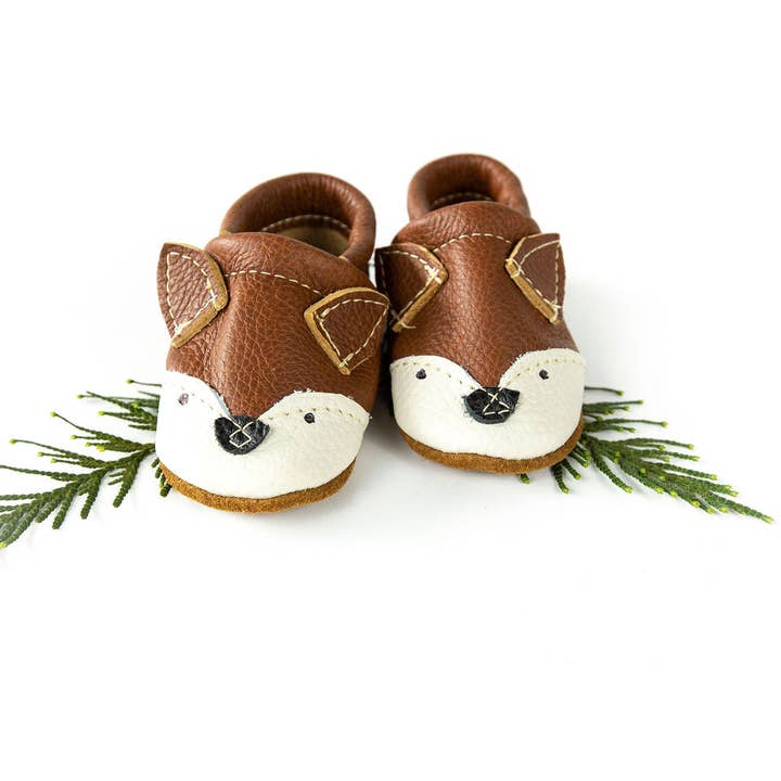 Chestnut Fox Critters Leather Baby Infant & Toddler Shoes for wholesale by Starry Knight Design