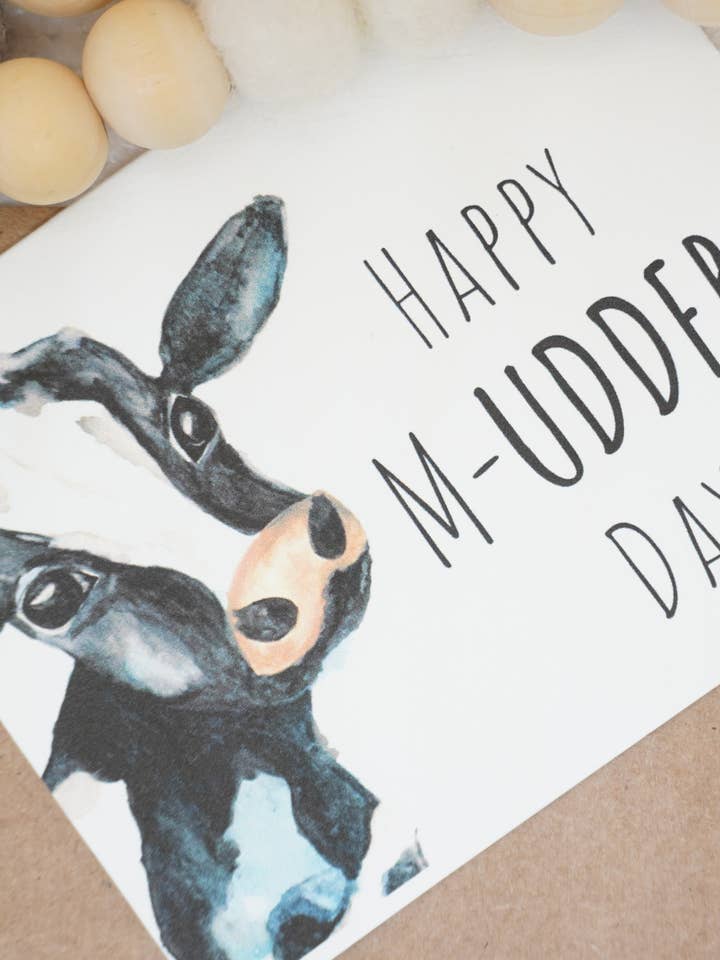 Happy M-UDDERS Day | mother's day card | watercolor for wholesale by MirandajaneCo