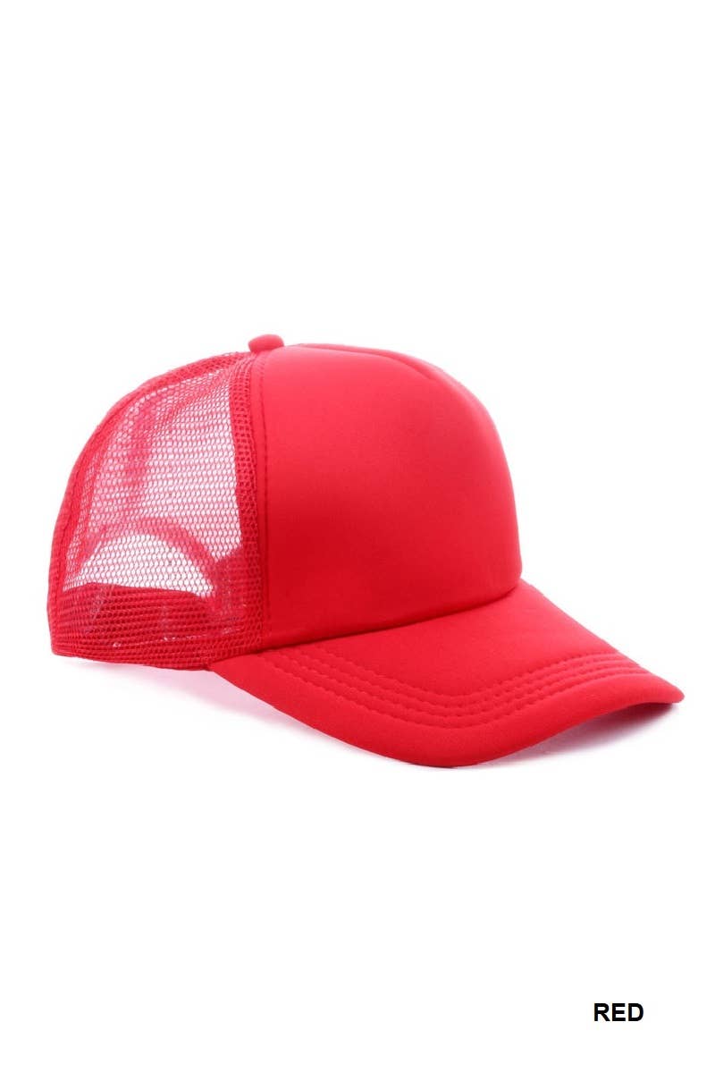 42POPS - Vente Casquette de camionneur – femme - Casquette trucker classique à filet arrière uni SI-268273