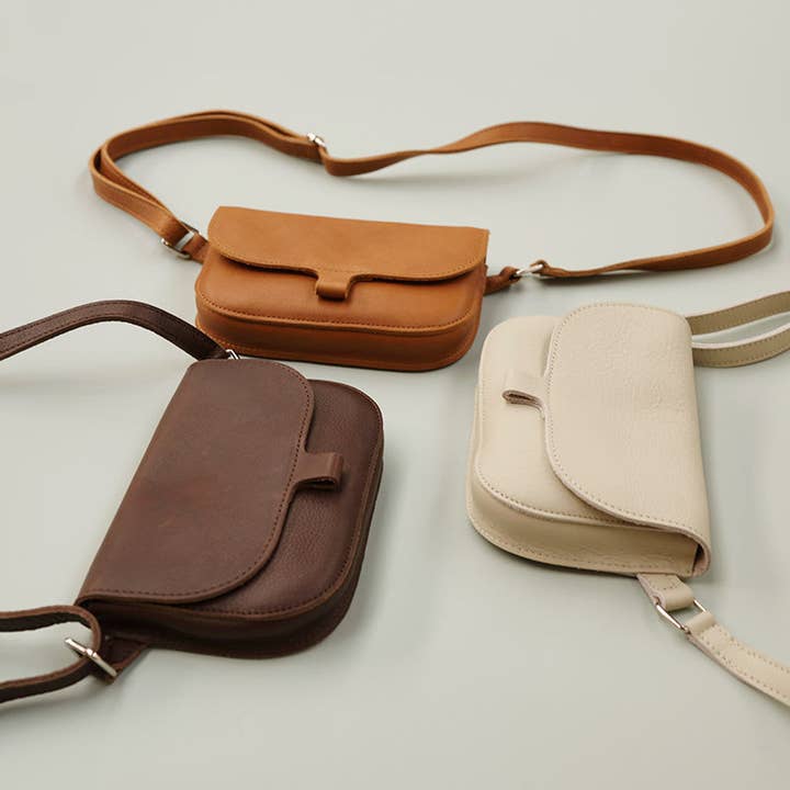 Keecie – wholesale Axelväska - Dam – Väska Little Fox i mörkbrunt slitet läder4