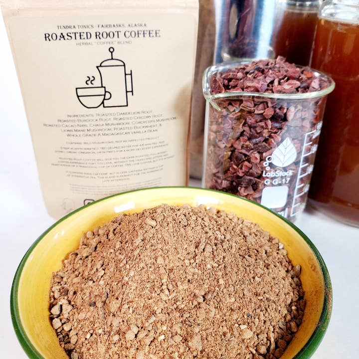 Tundra Tonics – Café moído por atacado – Substituto “Café” de Cogumelo de Raiz Torrado à Base de Ervas