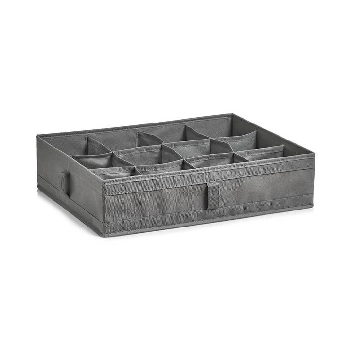 Aufbewahrungsbox, 12 Fächer, Vlies, Grau für den Großhandel von Zeller Present