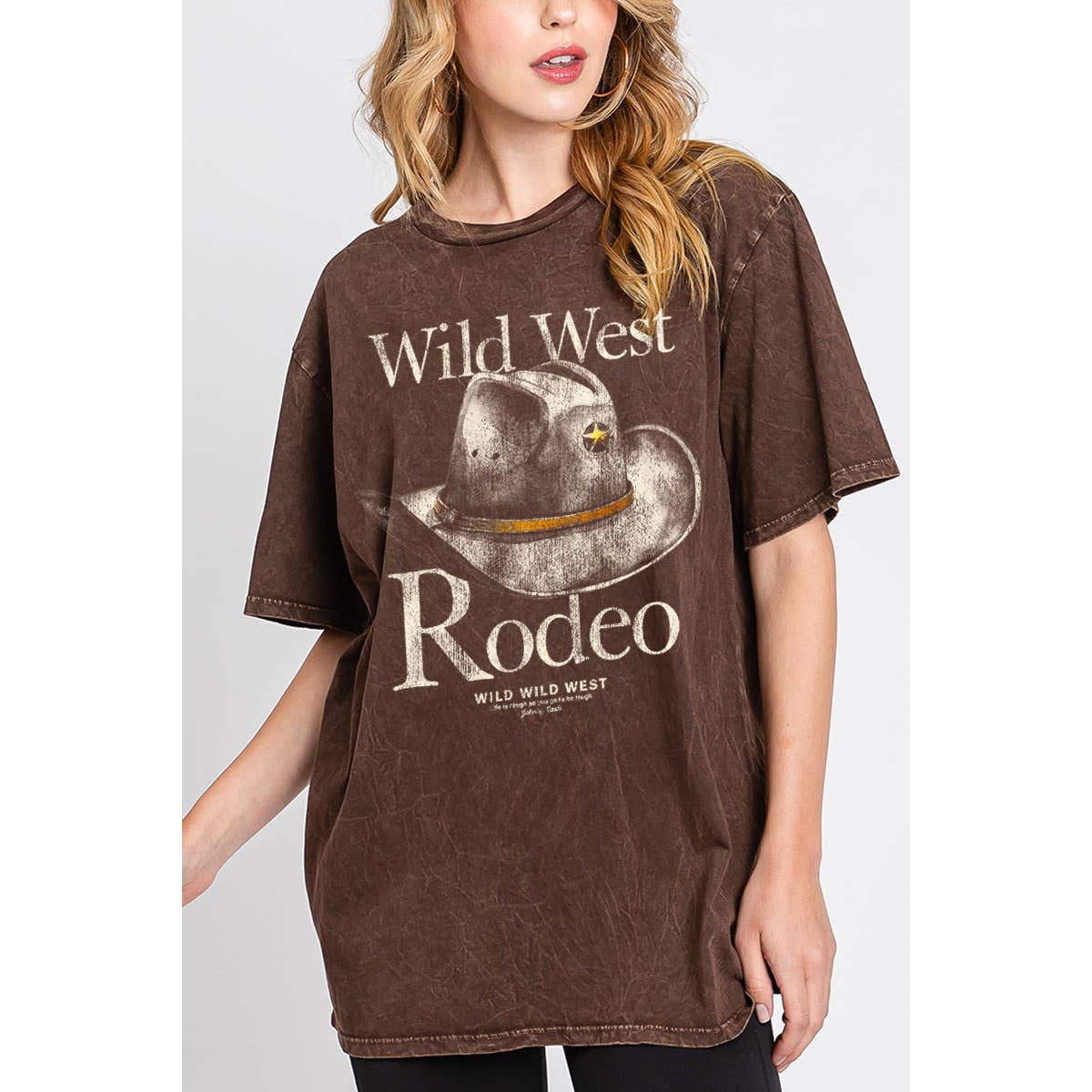 HRTandLUV - Wholesale Tunic - Women's - WILD WEST RODEO OVERSIZED MINERAL GRAPHIC TEE4