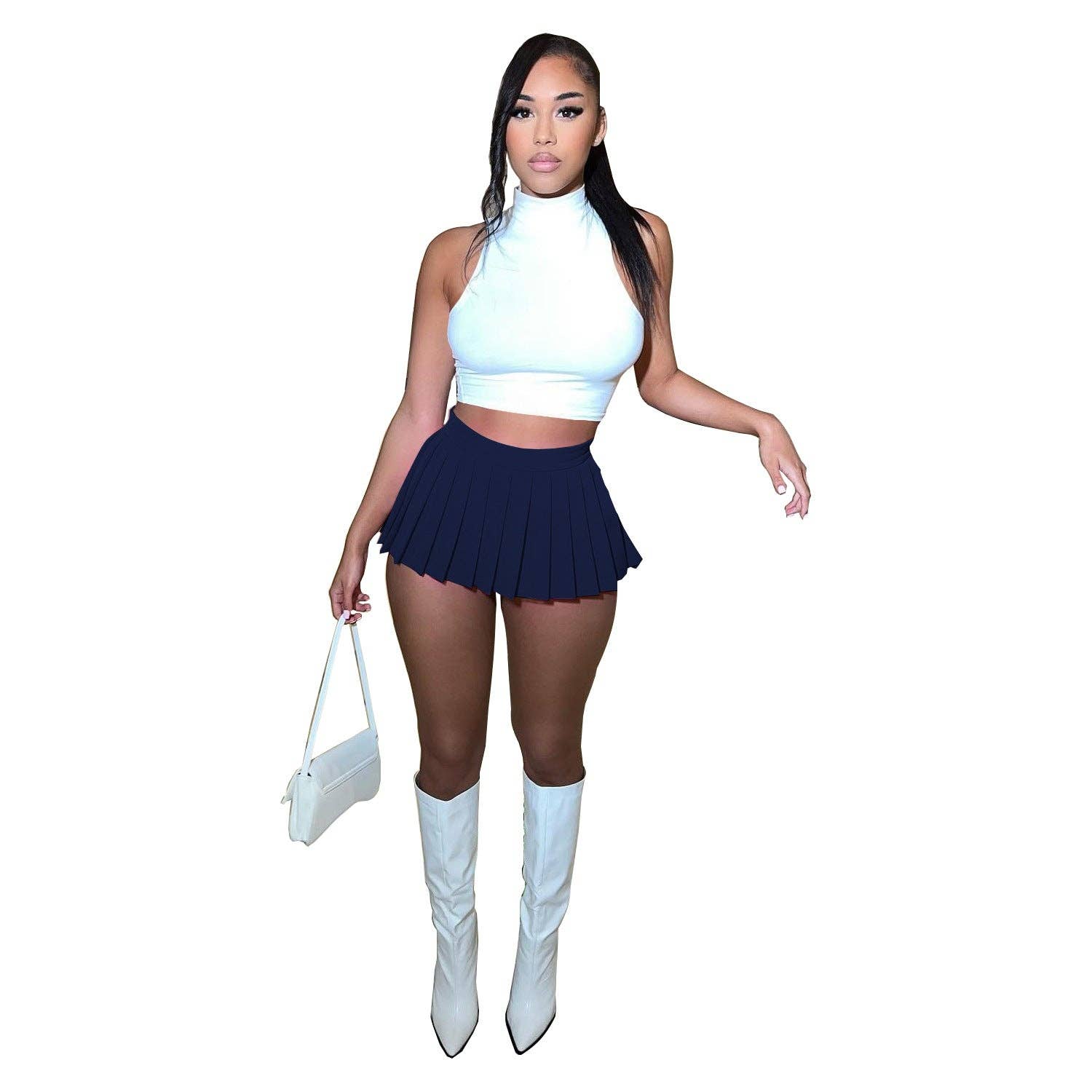 MB Fashion Wholesale - Wholesale Skirt - Women's - MB FASHION HIGH WAISTED PLAID MINI SKIRT 1347LY34