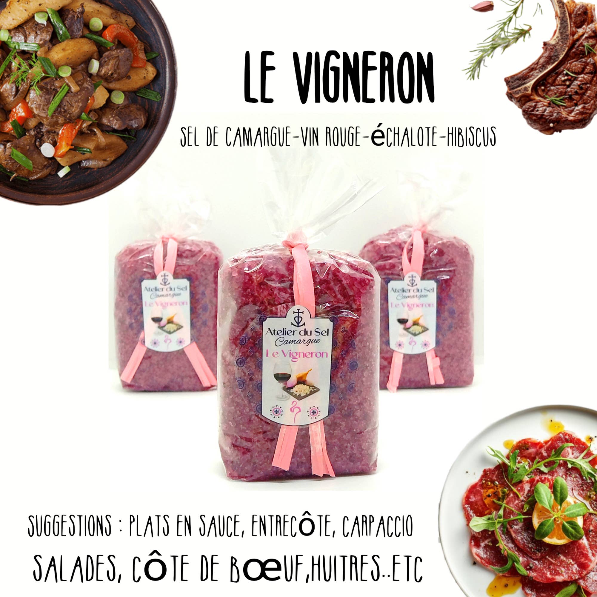Atelier du Sel Camargue - Vendita all'ingrosso Sale - Sale “Le Vigneron” - 300 g